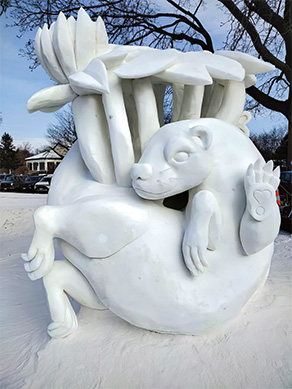 Image of an ice sculpture otter