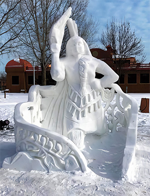 Image of a Chariot ice sculpture