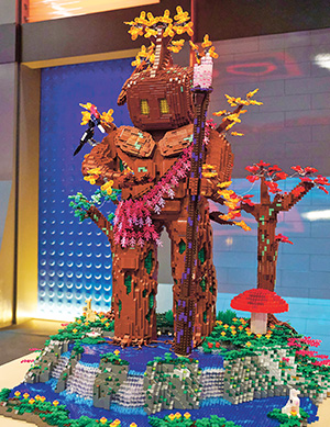 Image of a woodland creature built from legos